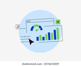 Website performance testing with speed analysis, load time monitoring, technical SEO optimization, analytics tools, site performance tracking, digital performance evaluation and web development