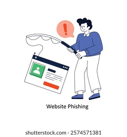 Website Phishing Flat Style Design Vector illustration. Stock illustration
