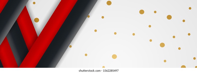 Website poster design for Black Friday or Cyber Monday. Hot Sale. Advertising, promotional banner in black, red and white color, mixed media. Vector EPS 10.