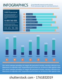 Sitio web y plantilla de presentación. Plantilla de datos de infografías abstractas. Elementos infográficos: gráficos de barras y líneas, pasos, opciones, escala de tiempo, infografía, eps vectoriales10 ilustración