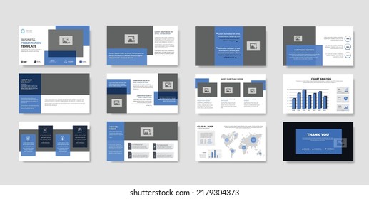 Website presentations portfolio design. Business minimal slides presentation background template.