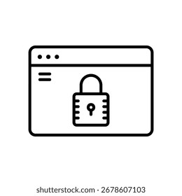 Icono de privacidad de Sitio web con candado para seguridad