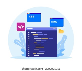 Website Programming Coding Web Development Concept Stock Vector