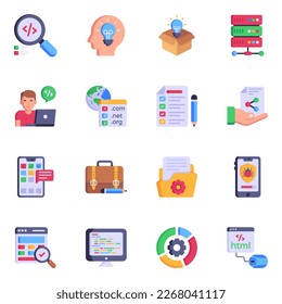 Website and Programming in Flat Designs Icons 


