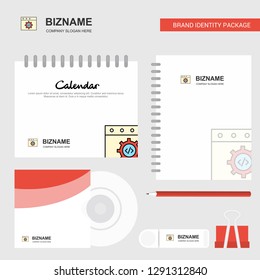 Website programming Logo, Calendar Template, CD Cover, Diary and USB Brand Stationary Package Design Vector Template