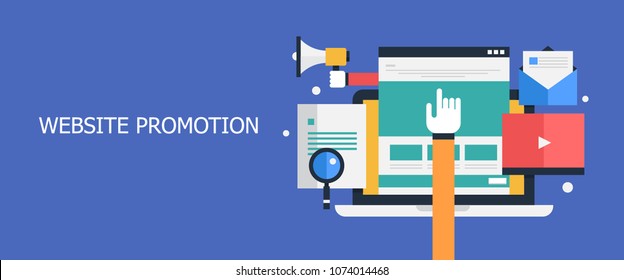 Website promotion, email campaign, content marketing flat vector banner