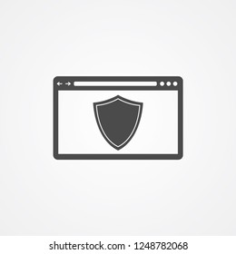 Website protection vector icon sign symbol