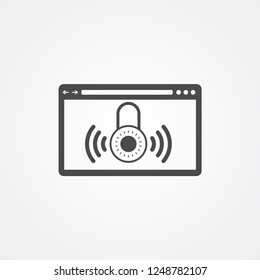 Website protection vector icon sign symbol