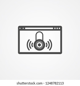 Website protection vector icon sign symbol
