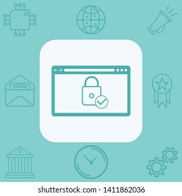 Website protection vector icon sign symbol