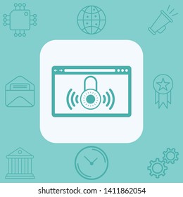 Website protection vector icon sign symbol