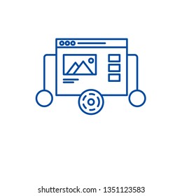 Website prototyping line icon concept. Website prototyping flat  vector symbol, sign, outline illustration.