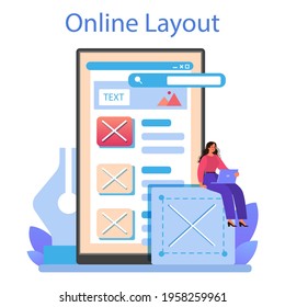 Website prototyping online service or platform. Web page modeling