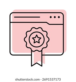 Website Ranking color shadow thinline icon , vector, pixel perfect, illustrator file 