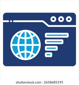 Sitio web Ranking Flat Blue Icon Ilustración vectorial
