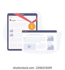 Website ranking illustration useable for  both web or mobile app design