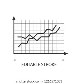 Website ranking linear icon. SEO monitoring. Thin line illustration. SMM, SEO statistics. Marketing analytics. Data analyzing. Contour symbol. Vector isolated outline drawing. Editable stroke