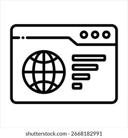 Website Ranking Outline Icon Vector Illustration