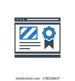 Icono de glifo vector relacionado de clasificación de sitios web. Aislado en fondo blanco. Ilustración vectorial.
