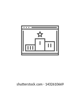 Website Ranking Related Vector Thin Line Icon. Isolated on White Background. Editable Stroke. Vector Illustration.