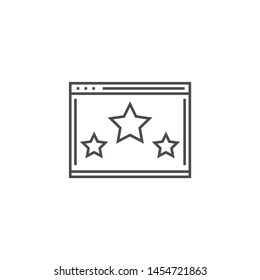 Website Ranking Related Vector Thin Line Icon. Isolated on White Background. Editable Stroke. Vector Illustration.