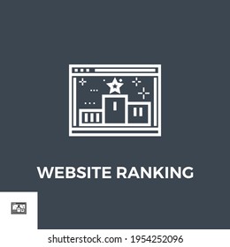Website Ranking Related Vector Thin Line Icon. Isolated on Black Background. Vector Illustration.