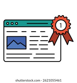 Website Ranking Vector Icon Illustrating Search Engine Results, Web Growth, and Analytics