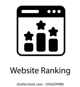 Website ranking vector, web evaluation in filled style 