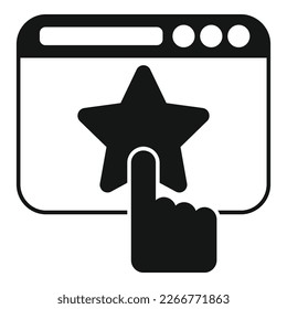 Website rate icon simple vector. Star review. User quality