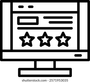 Website Rating Line Vector Icon Design