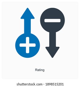 Website rating and premium rating icon concept