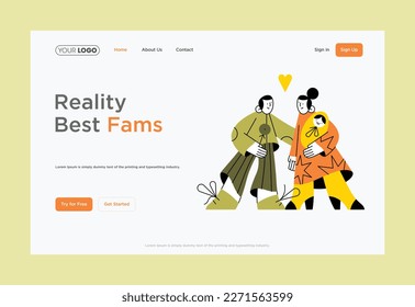 A website for a Reality Best Fams company homepage design illustrations vector.