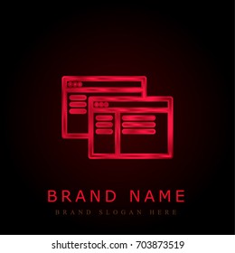 Website red chromium metallic logo