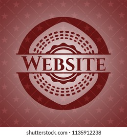 Website red emblem. Retro