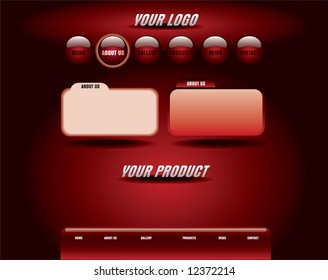 Website red glossy template