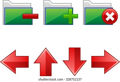 Website red and green Icons