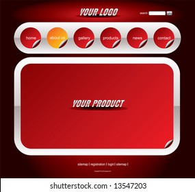 Website red stickers template