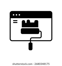 Ícone de redesenho do site com rolo de tinta