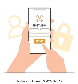 website registration vector concept create account login illustration 