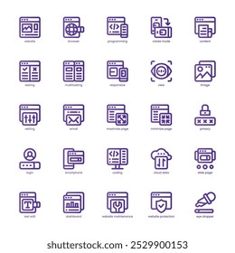 Website Responsive icon pack for your website, mobile, presentation, and logo design. Website Responsive icon basic line gradient design. Vector graphics illustration and editable stroke.