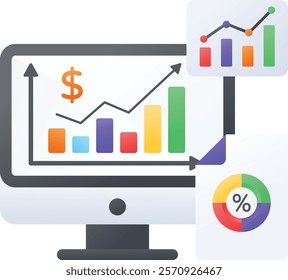 Website Revenue by group and  aggregating vs traffic concept, content valuable insights vector design, Web hosting service Symbol, Computing machines Sign, Internet Application Management illustration