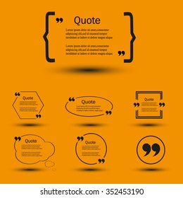 Website review quote citation blank template.  Quote comment template. Quote bubble. Shop customer review template.