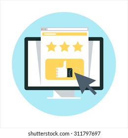 Website review theme, flat style, colorful, vector icon for info graphics, websites, mobile and print media.