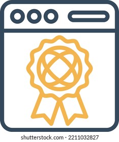 Website reward Vector icon which is suitable for commercial work and easily modify or edit it
