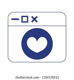 mensaje de amor romántico sitio web diseño aislado icono gráfico vectorial línea estilo