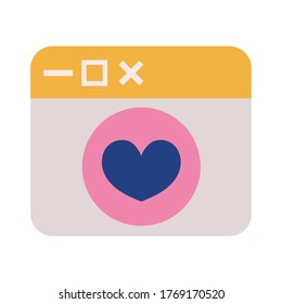 website romantic love message isolated icon design vector illustration