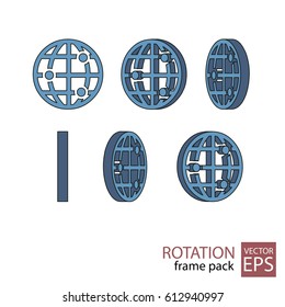 Website rotating icon set of frames for animation