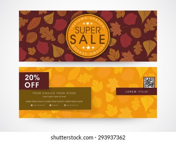 Website sale header or banner set with discount offer.