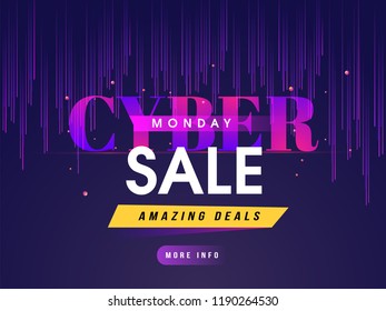 Website sale poster design with amazing deals and offers for Cyber Monday sale.
