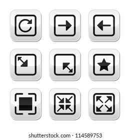 Website screen size buttons set - full screen, minimize, refresh